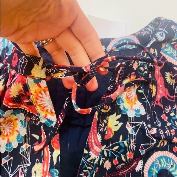 NWT Ann Taylor LOFT Dress Enchanted Forest Magical Evil Eye Unicorn Mystical Med - Picture 7 of 16